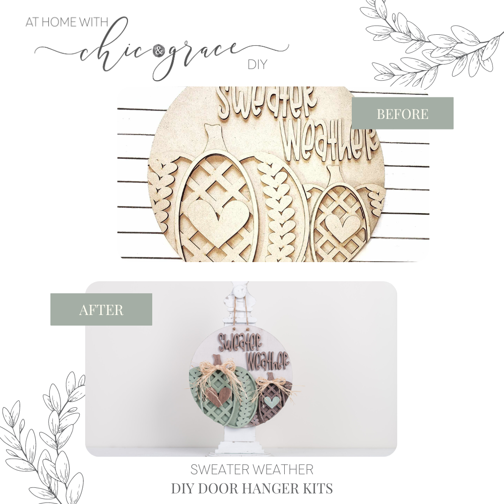 Fall DIY Sweater Pumpkins Door Hanger Kit