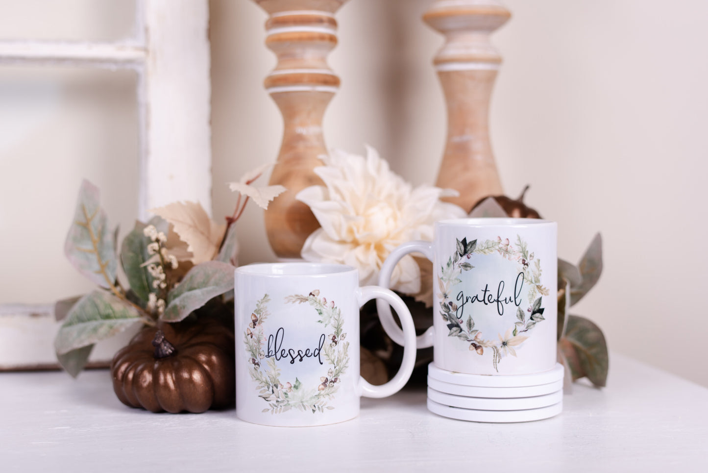 Woodland Coffee Mugs - Blessed & Grateful