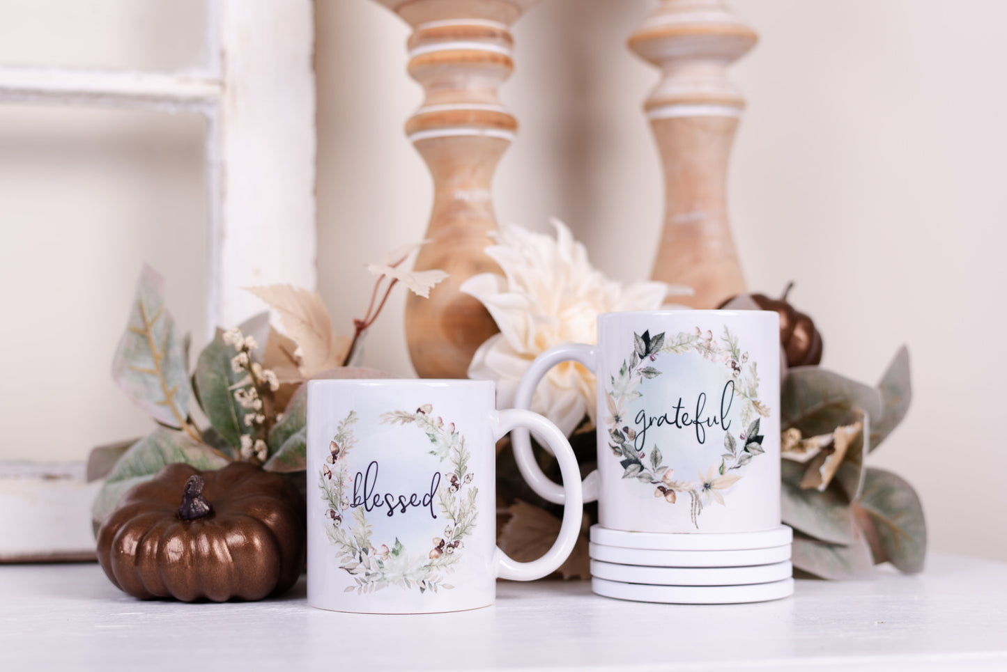Woodland Coffee Mugs - Blessed & Grateful