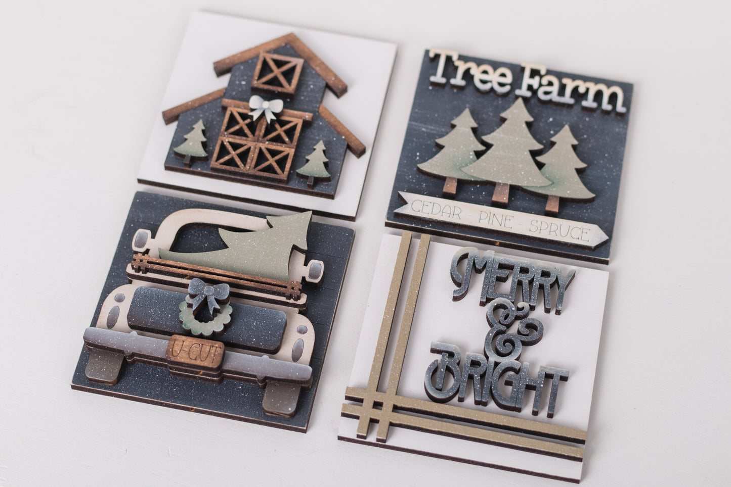 DIY Interchangeable Square 4.25" Kit - Farmhouse Christmas