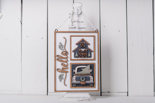 DIY Interchangeable Square 4.25" Kit - Farmhouse Christmas