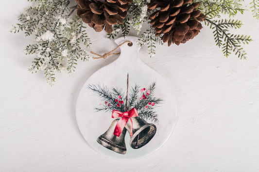 Vintage-inspired spoon rest with watercolor holiday artwork