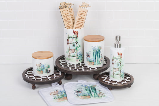 Country Garden Bathroom Jar - Large