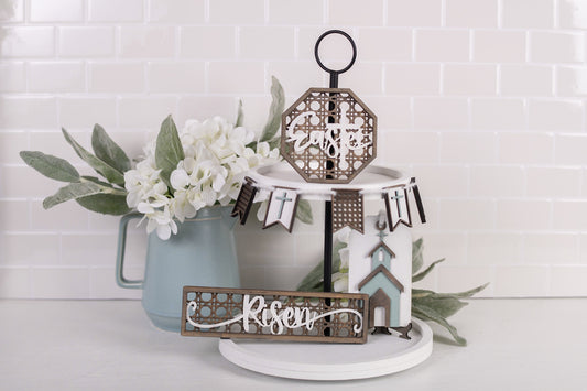 DIY Easter Tiered Tray Kit - Rattan