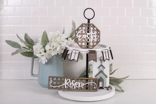 DIY Faith Tiered Tray Kit - Rattan