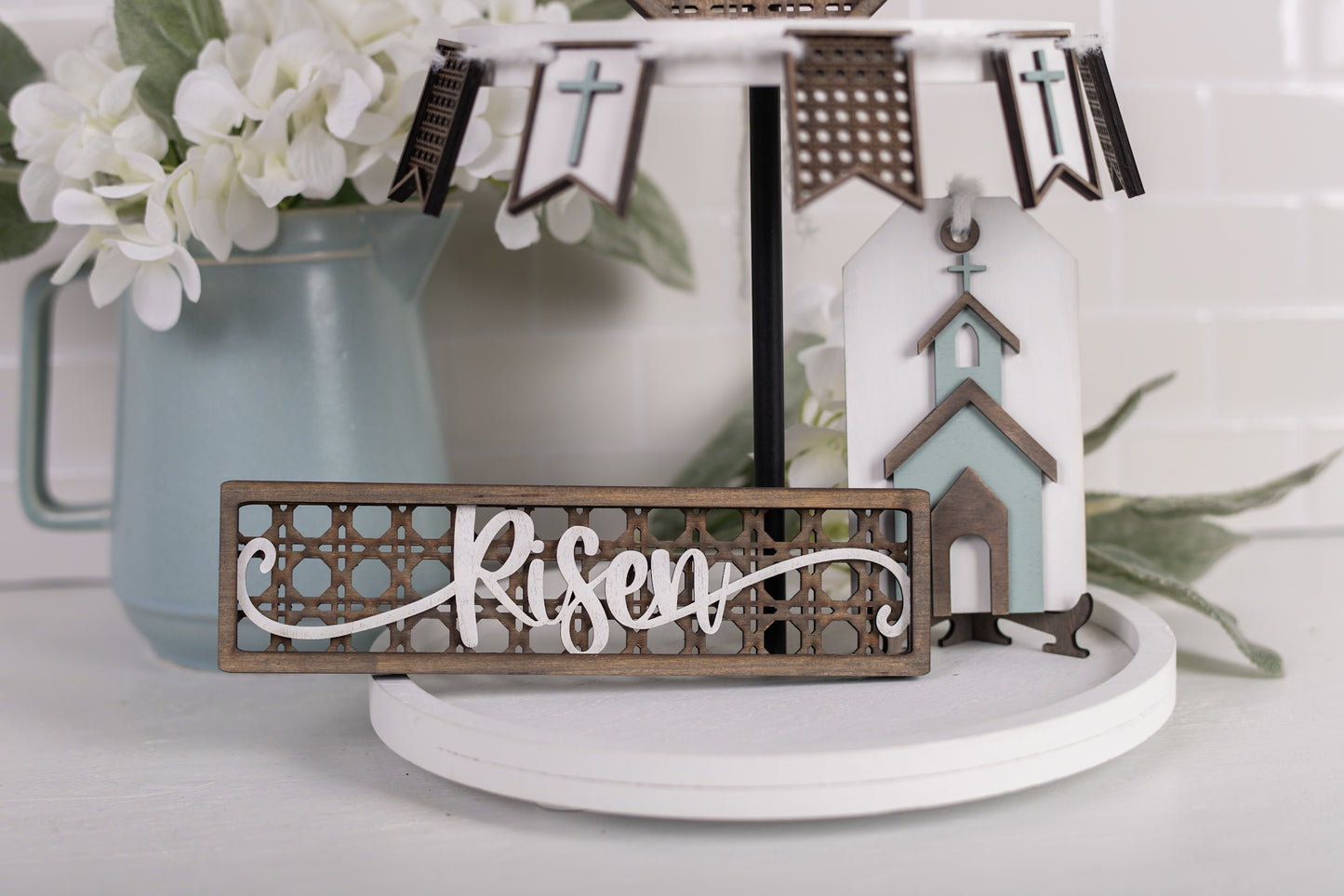 DIY Easter Tiered Tray Kit - Rattan
