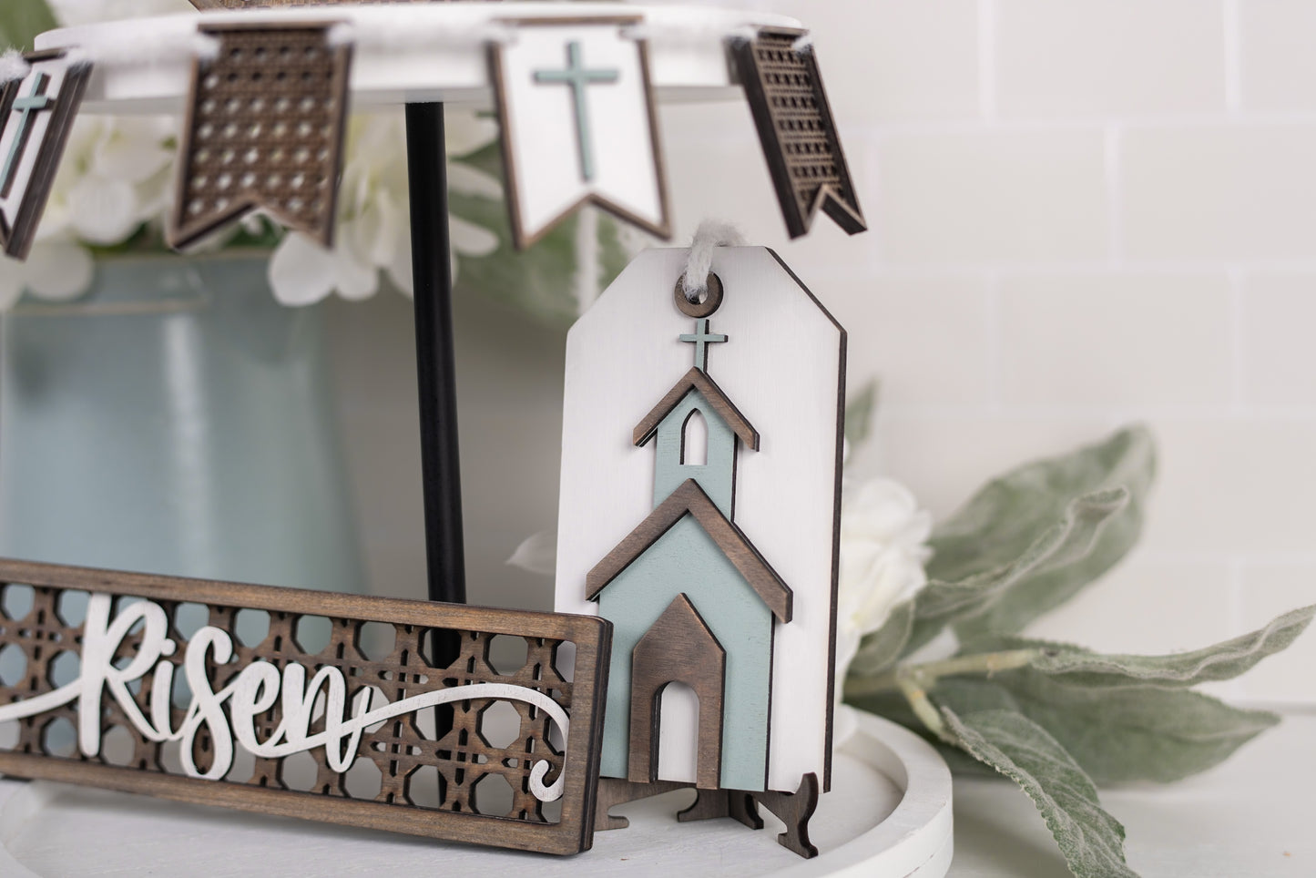 DIY Easter Tiered Tray Kit - Rattan