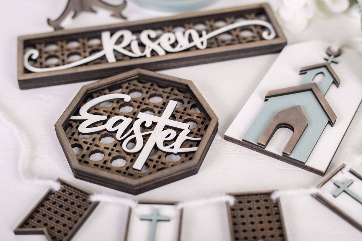 DIY Easter Tiered Tray Kit - Rattan