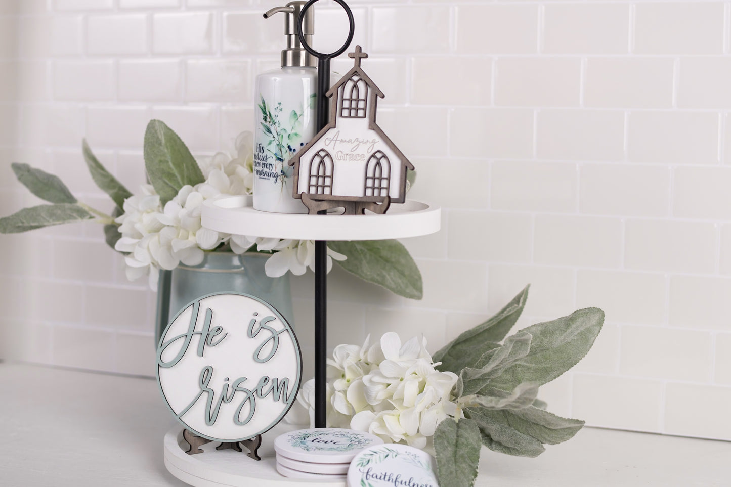 DIY Easter Tiered Tray Kit - He is Risen