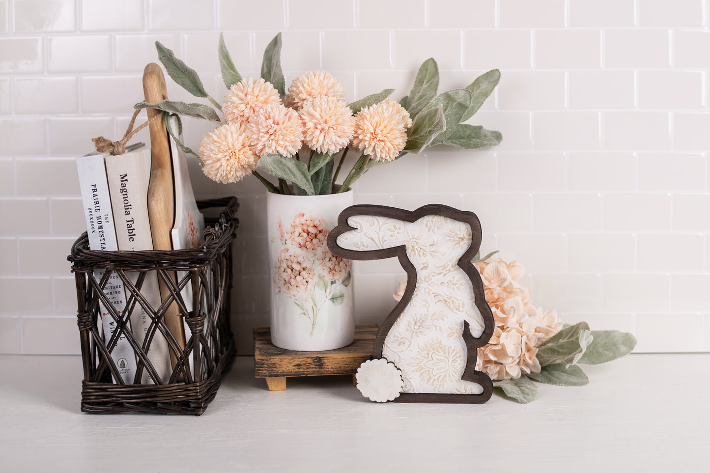 Wooden Bunny Trio