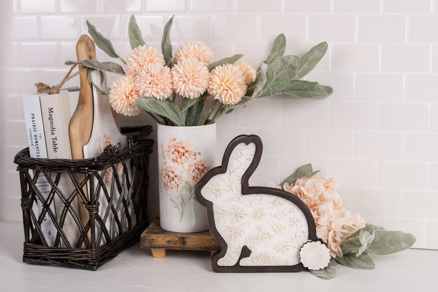 Wooden Bunny Trio