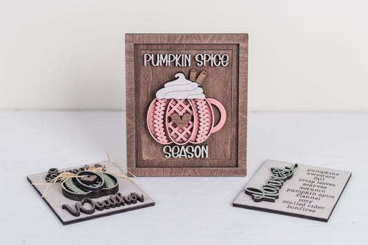Fall DIY Sweater Pumpkins Sign Trio Kit - Interchangeable