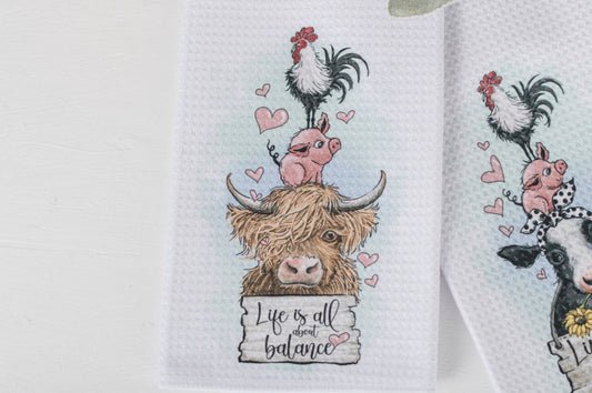Whimsical Barnyard Tea Towels