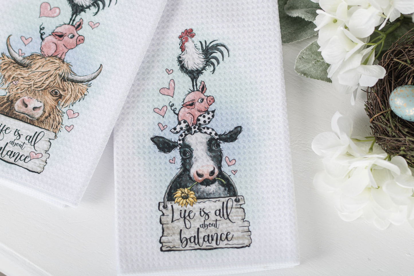 Whimsical Barnyard Tea Towels