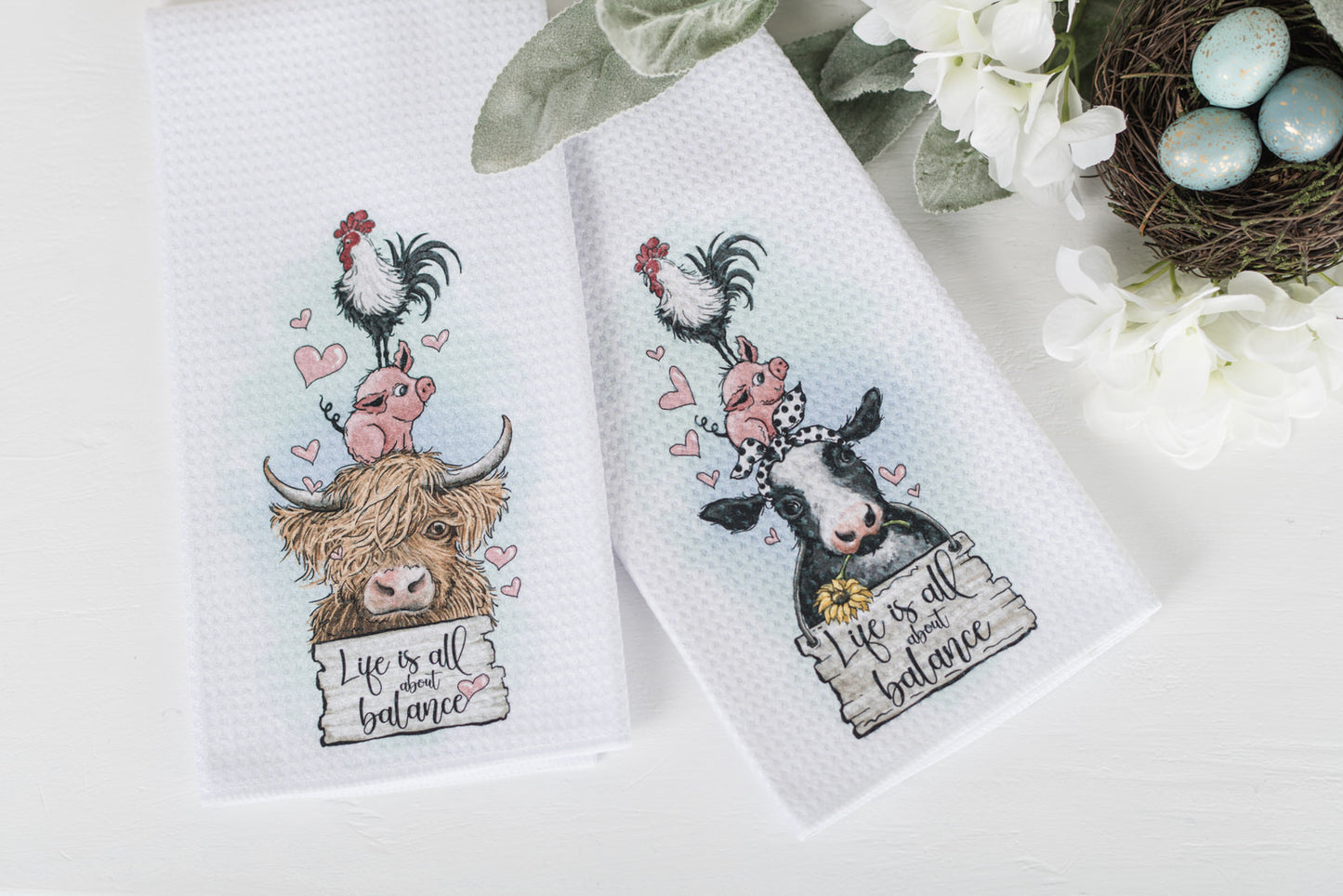 Whimsical Barnyard Tea Towels