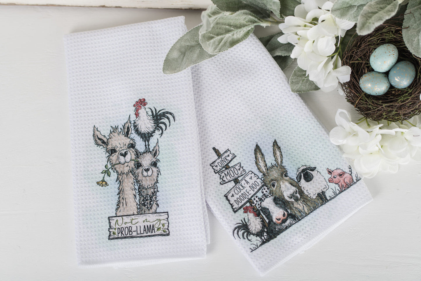 Whimsical Barnyard Tea Towels