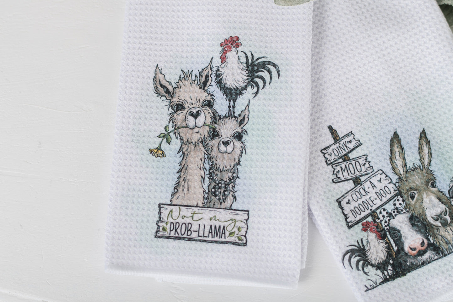 Whimsical Barnyard Tea Towels