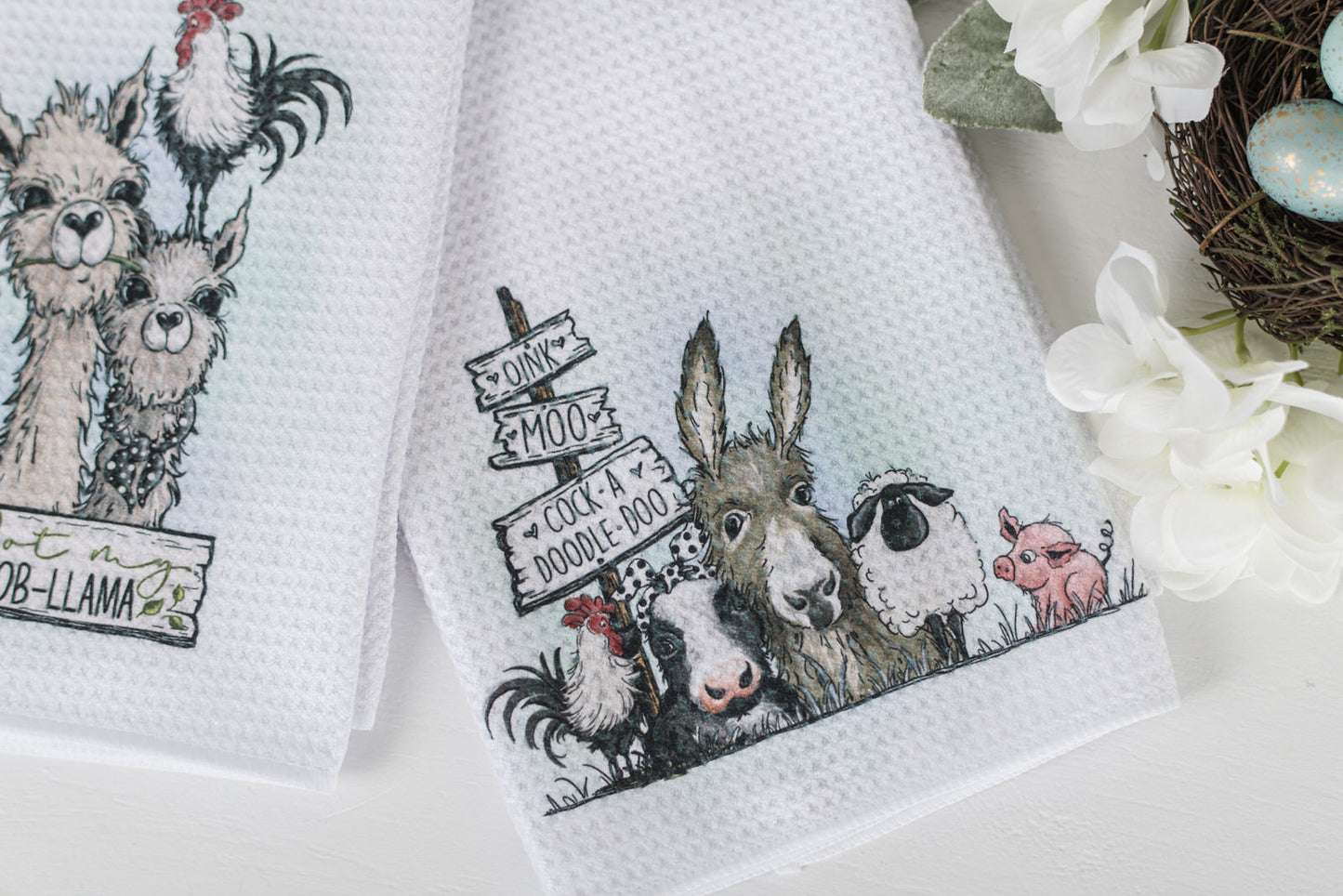Whimsical Barnyard Tea Towels