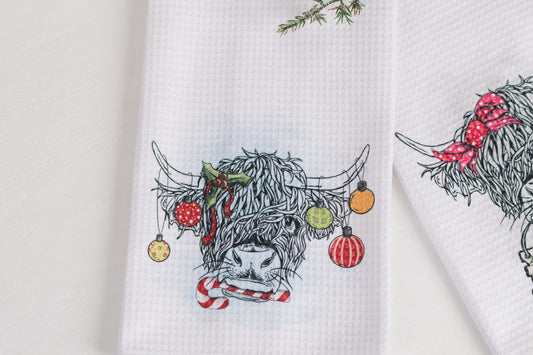 Whimsical Barnyard Christmas Tea Towels