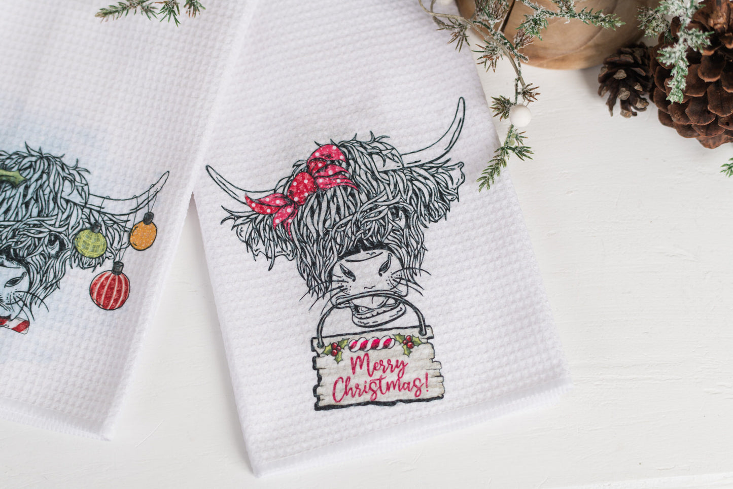 Whimsical Barnyard Christmas Tea Towels