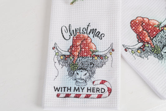 Whimsical Barnyard Christmas Tea Towels