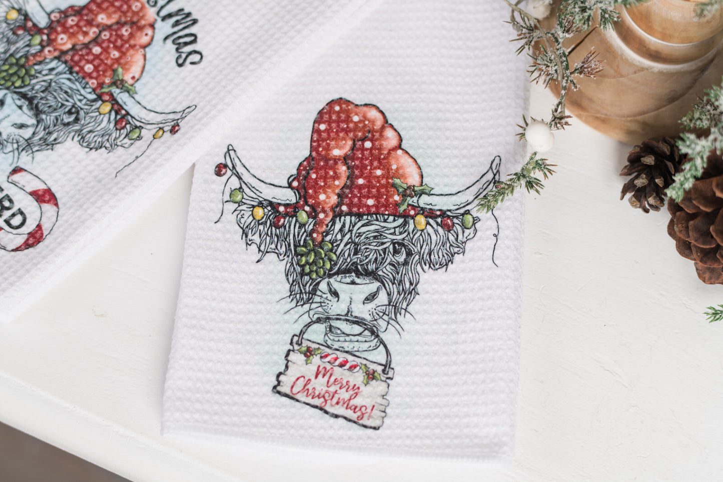 Whimsical Barnyard Christmas Tea Towels