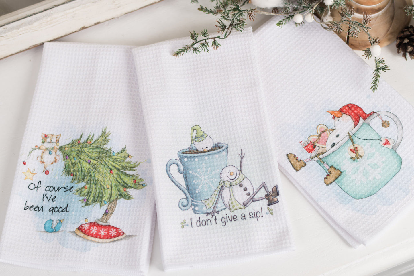 Whimsical Christmas Tea Towel