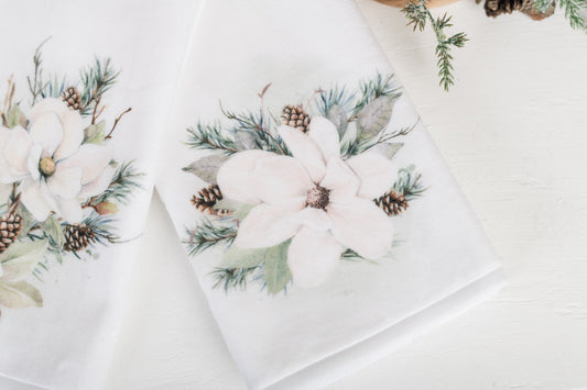 Magnolia Christmas Hand Towels