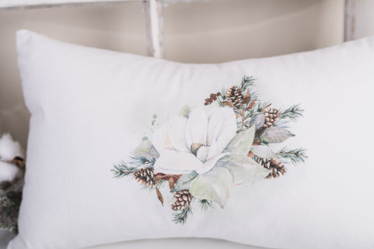 Magnolia Christmas Pillow Cover