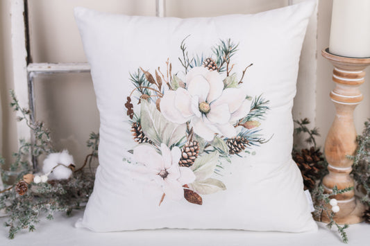 Magnolia Christmas Pillow Cover