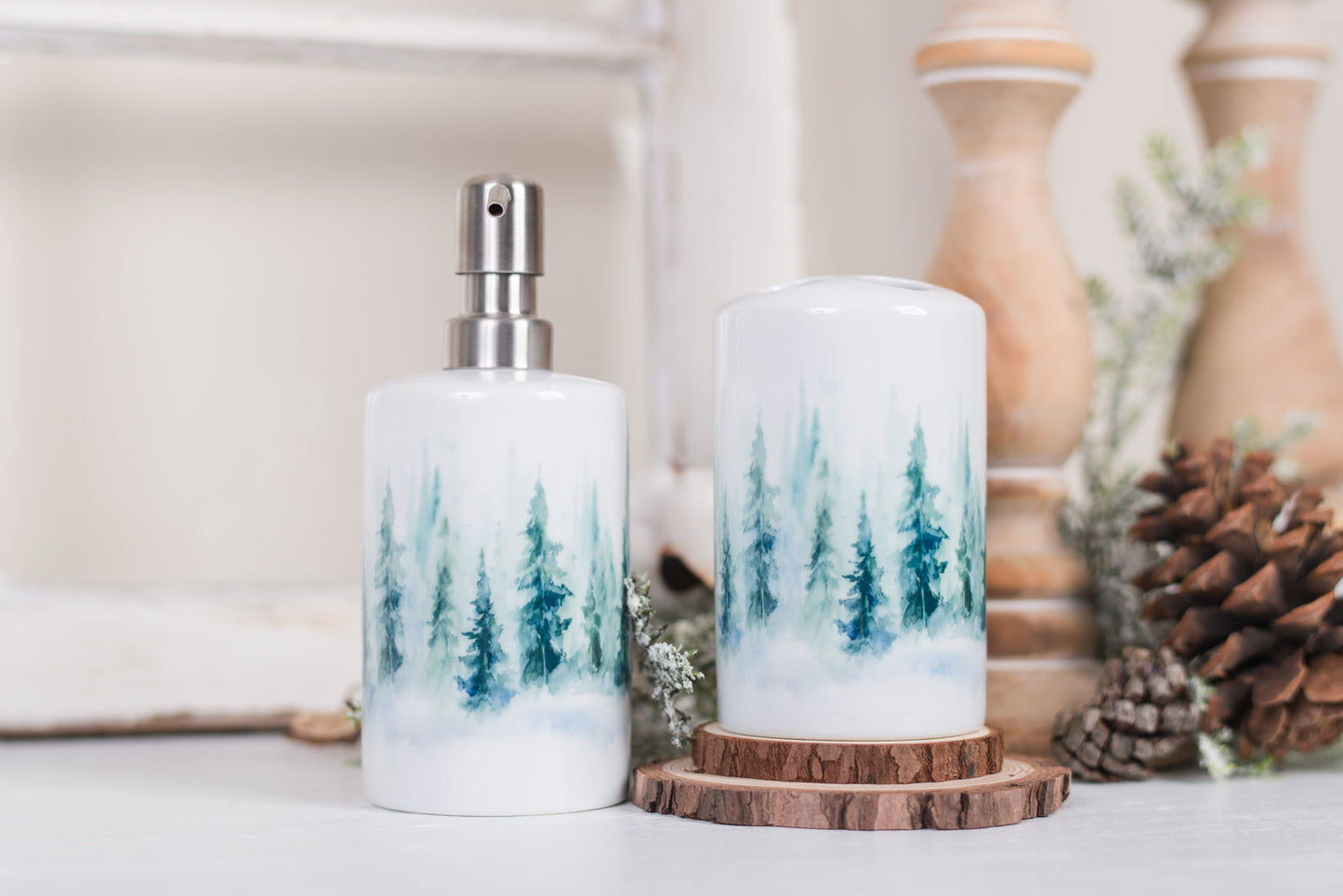 Forest Bathroom Toothbrush or Makeup Brush Holder