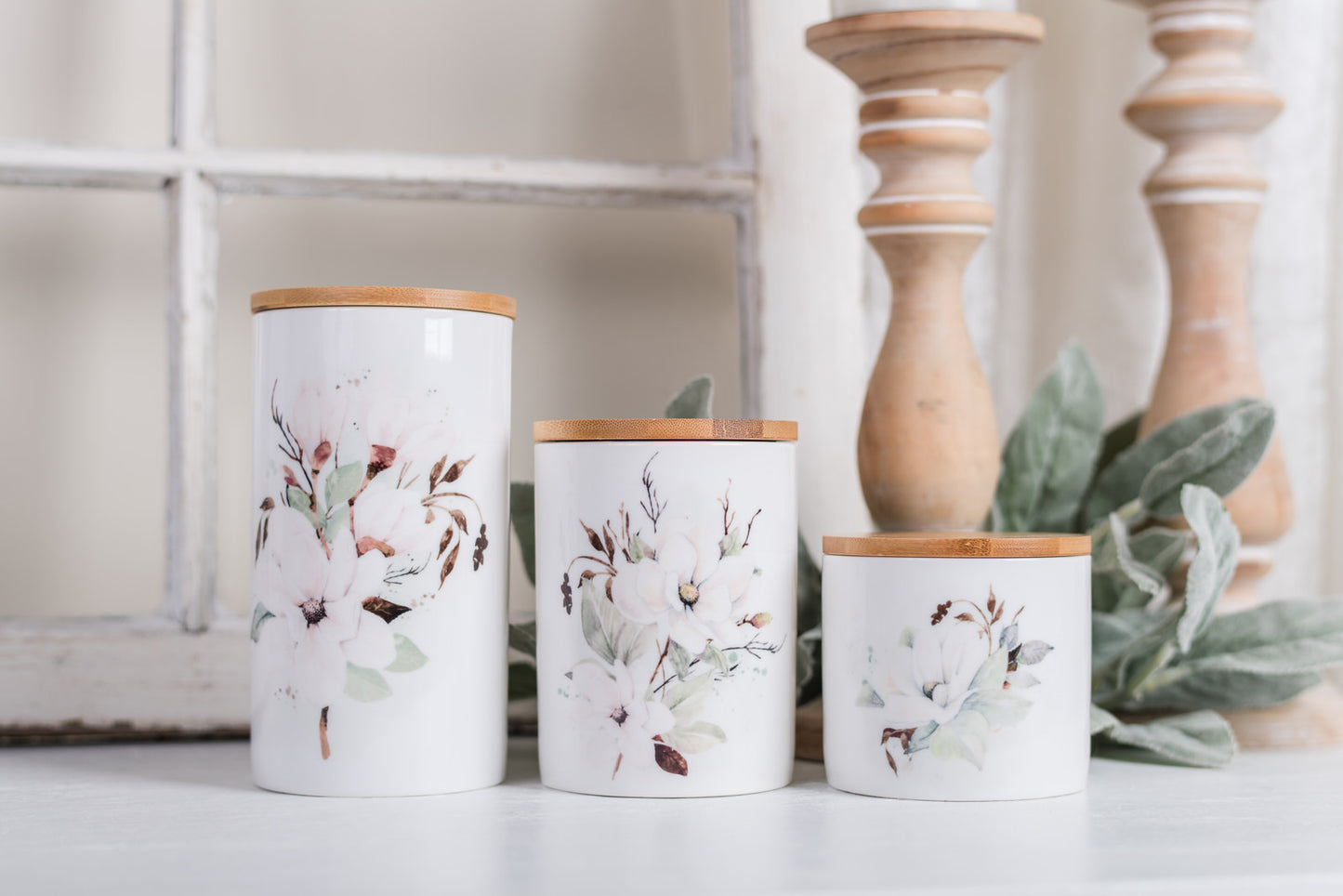 Magnolia Bathroom Jar - Medium