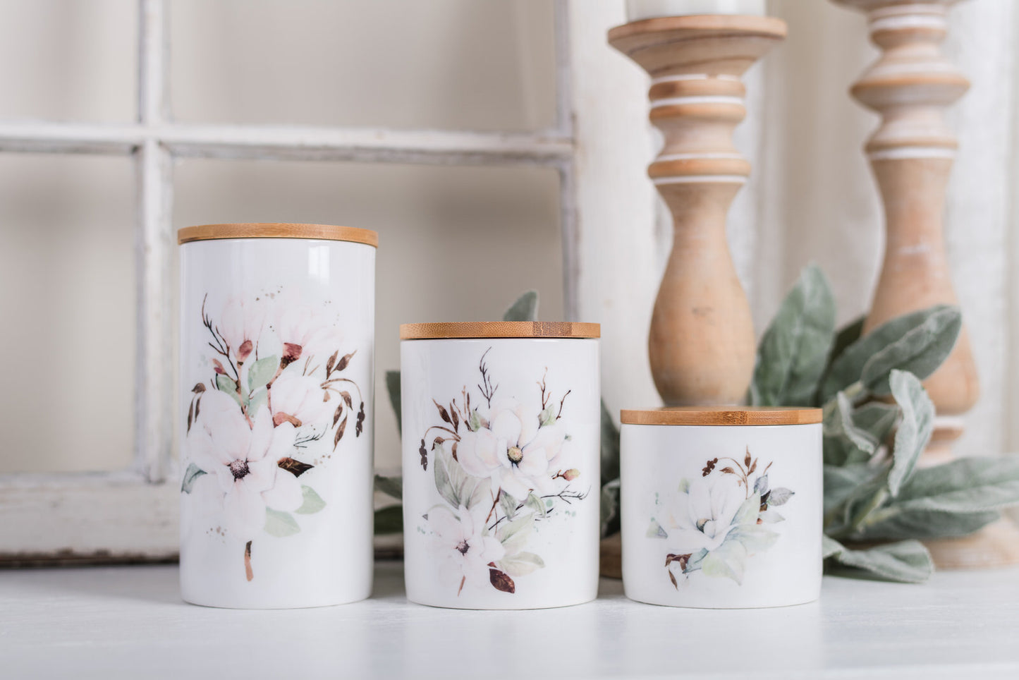 Magnolia Bathroom Jar - Small