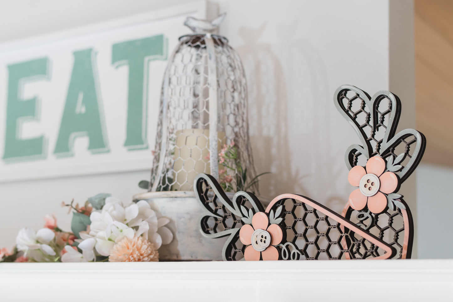 DIY Spring Shelf Sitter Kit - Chicken Wire Carrots