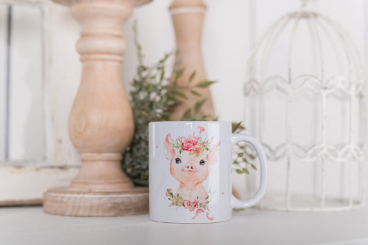 Whimsical Valentine Coffee Mug - Piggy