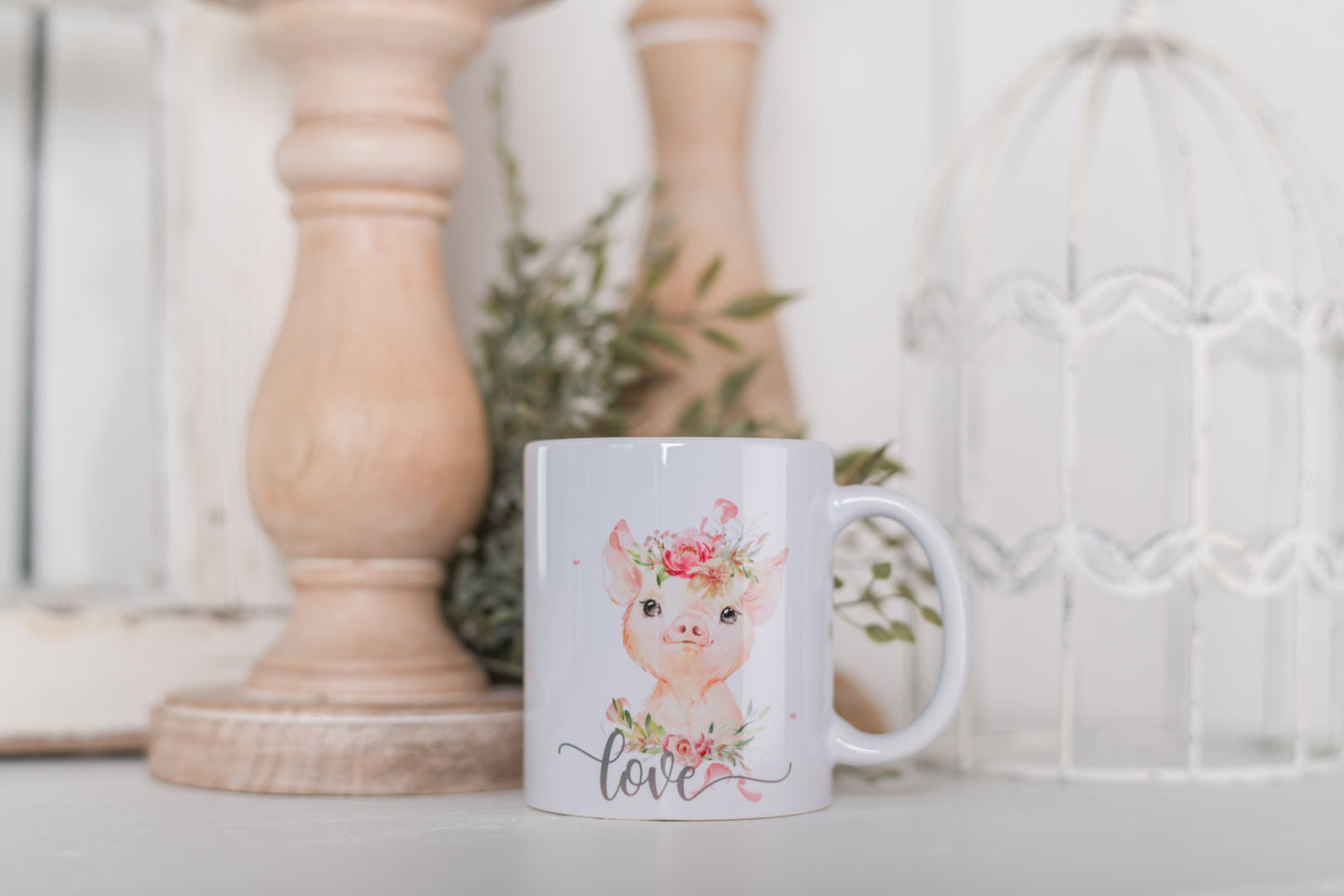 Whimsical Valentine Coffee Mug - Piggy