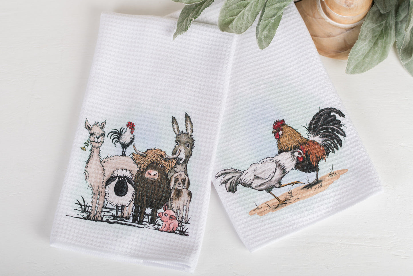 Whimsical Barnyard Tea Towels