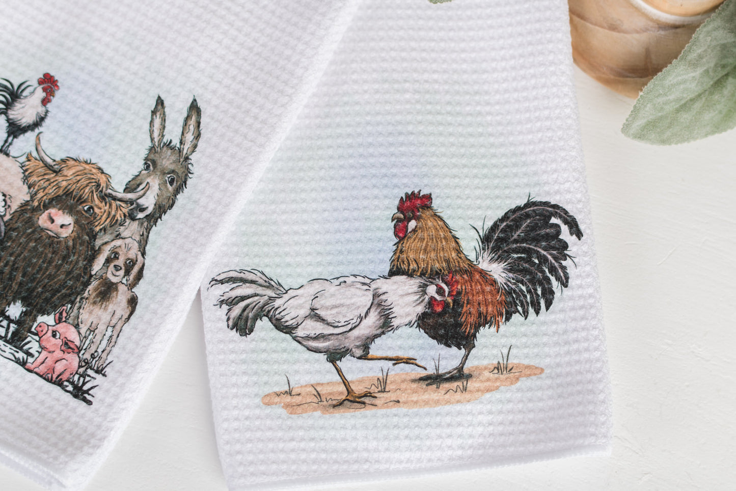 Whimsical Barnyard Tea Towels