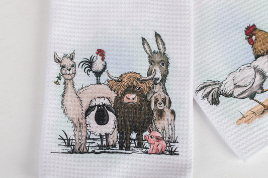 Whimsical Barnyard Tea Towels