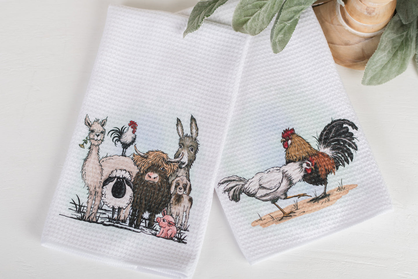 Whimsical Barnyard Tea Towels