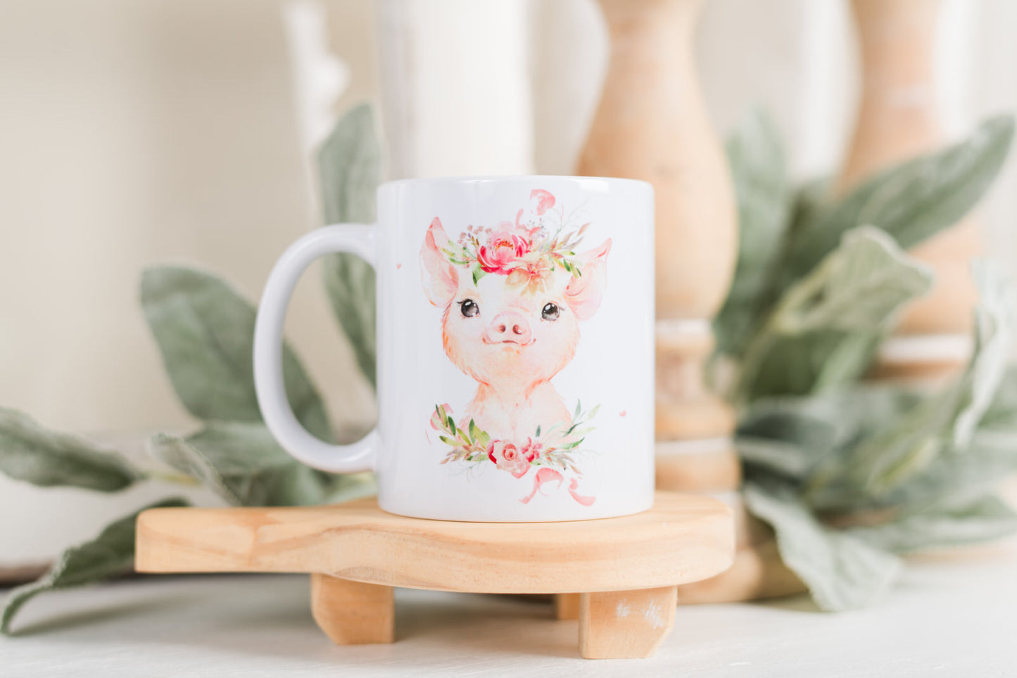 Whimsical Valentine Coffee Mug - Piggy
