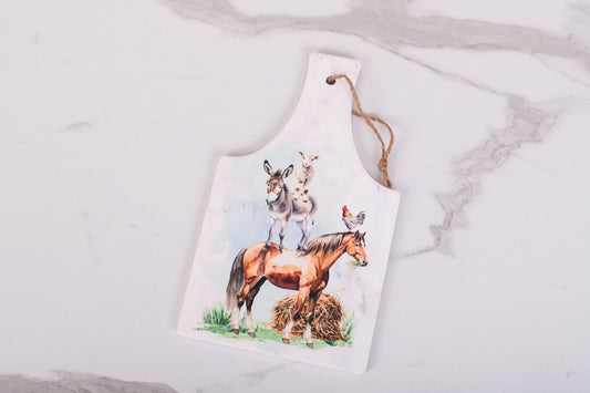 Farm animal rectangle trivet from the Homestead Collection