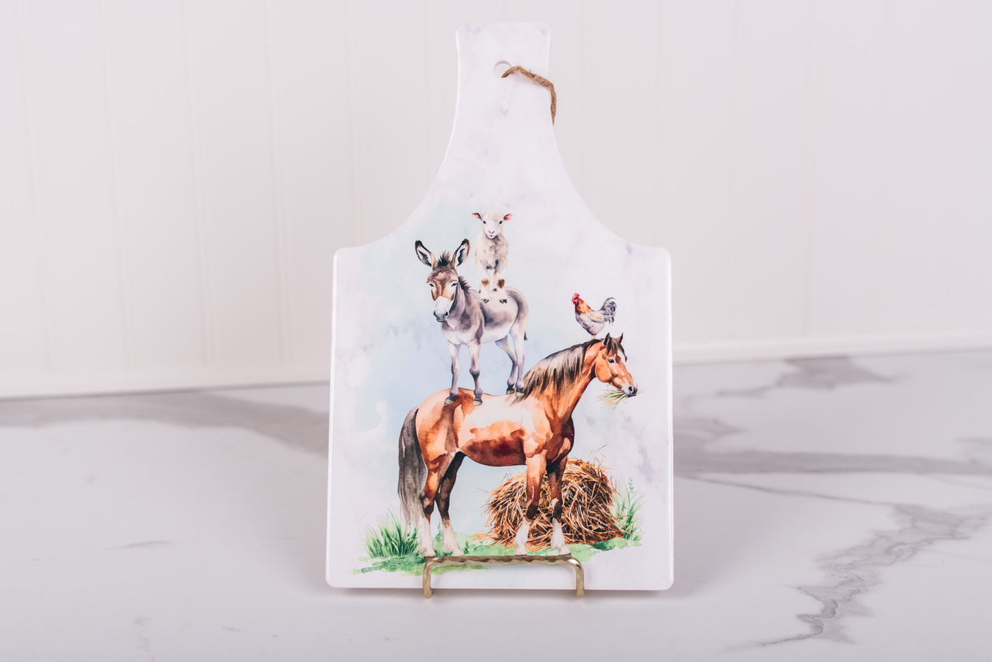 Farmhouse kitchen rectangle trivet with animal scene