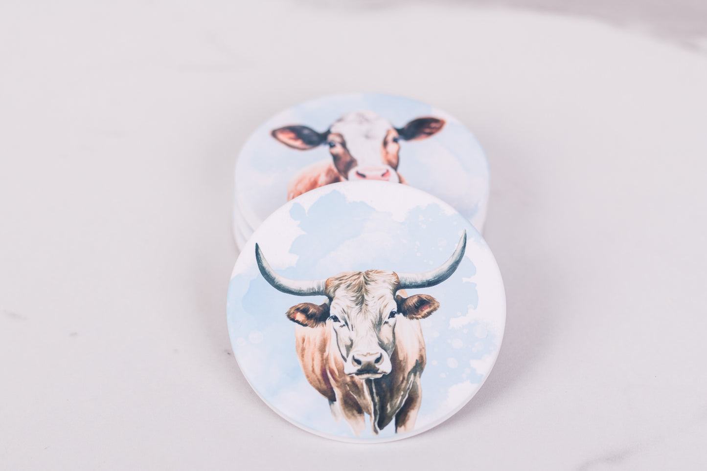 Homestead Collection Farm Cow Coasters (Set of 4) Farmhouse Coaster Set