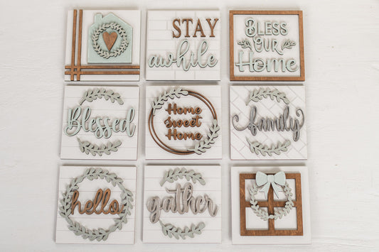 DIY Interchangeable Square 4.25" Kit - Home Sweet Home