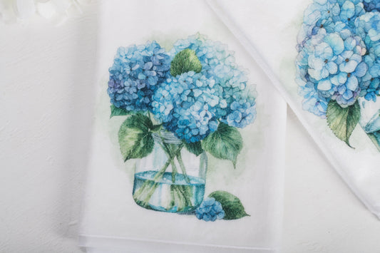 Flower Market Hydrangea Hand Towels
