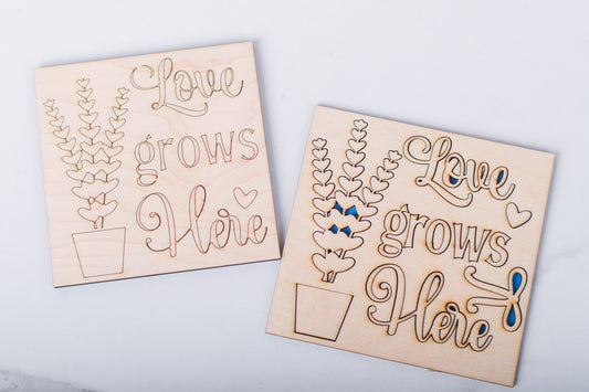 love grows here wood blank