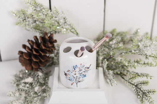 Let it Snow Toothbrush or Makeup Brush Holder