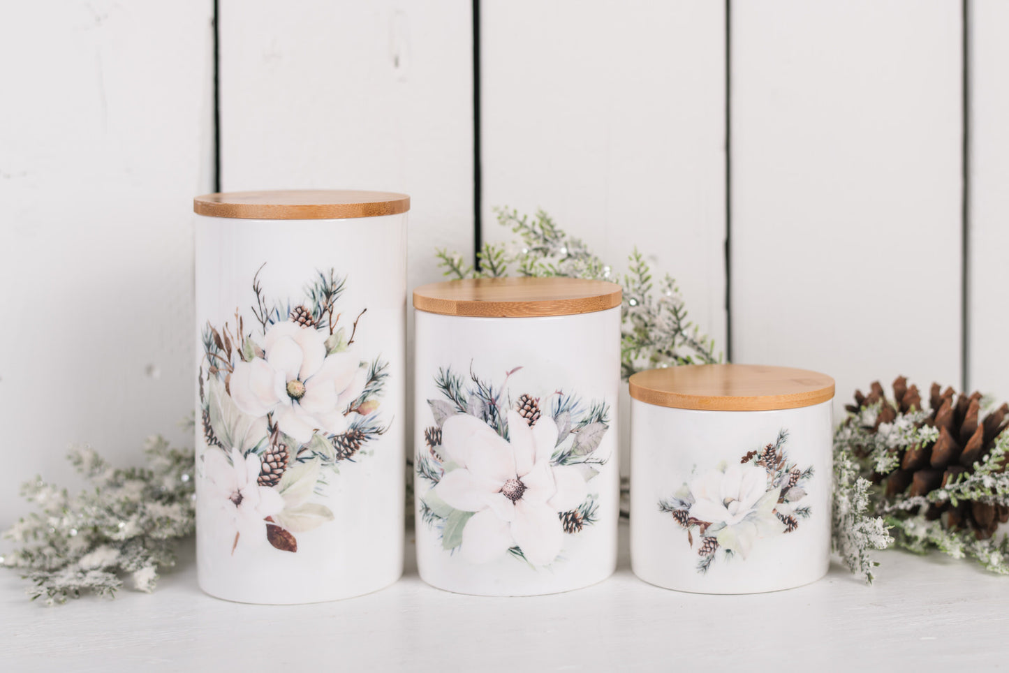 Magnolia Christmas Canister - Medium