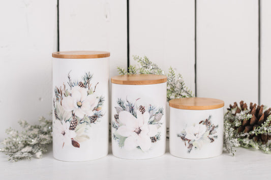 Magnolia Christmas Canister - Small